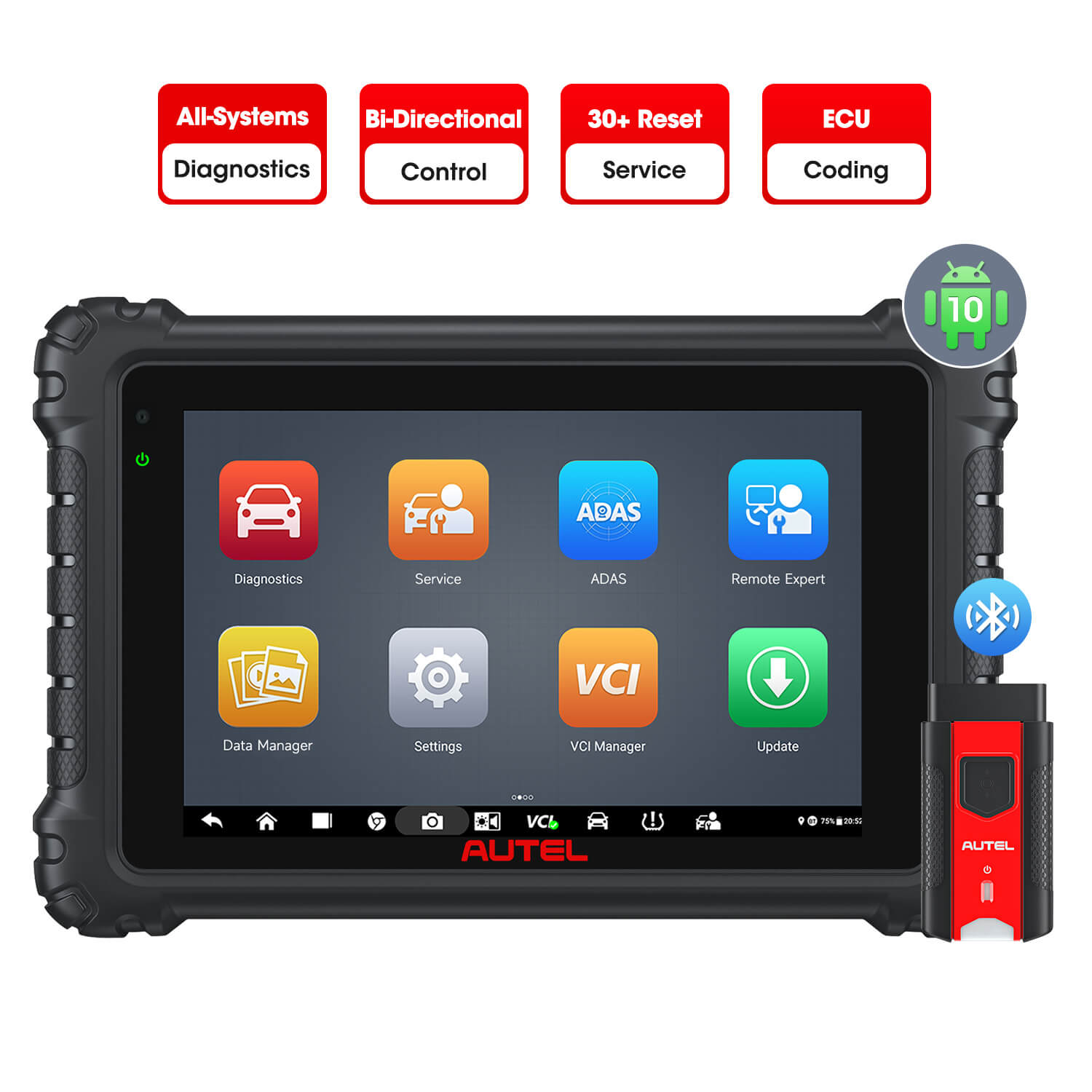 Autel MaxiSys MS906 Pro UK/EU | All Systems Diagnostic | Bi-Directional Control(Active Test) | ECU Coding | Support DoIP / CAN FD protocol