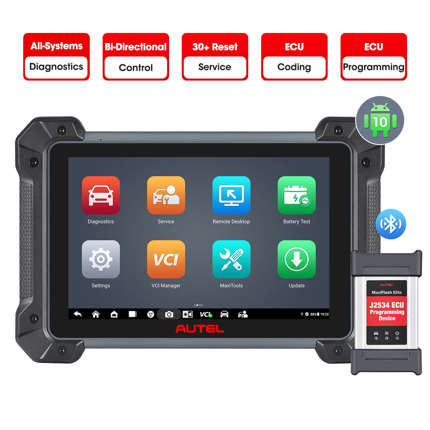 Autel MaxiCOM MK908P II UK/EU | OE-Level All Systems Diagnosis | Bi-Directional Control | Advanced ECU Coding | ECU Programming