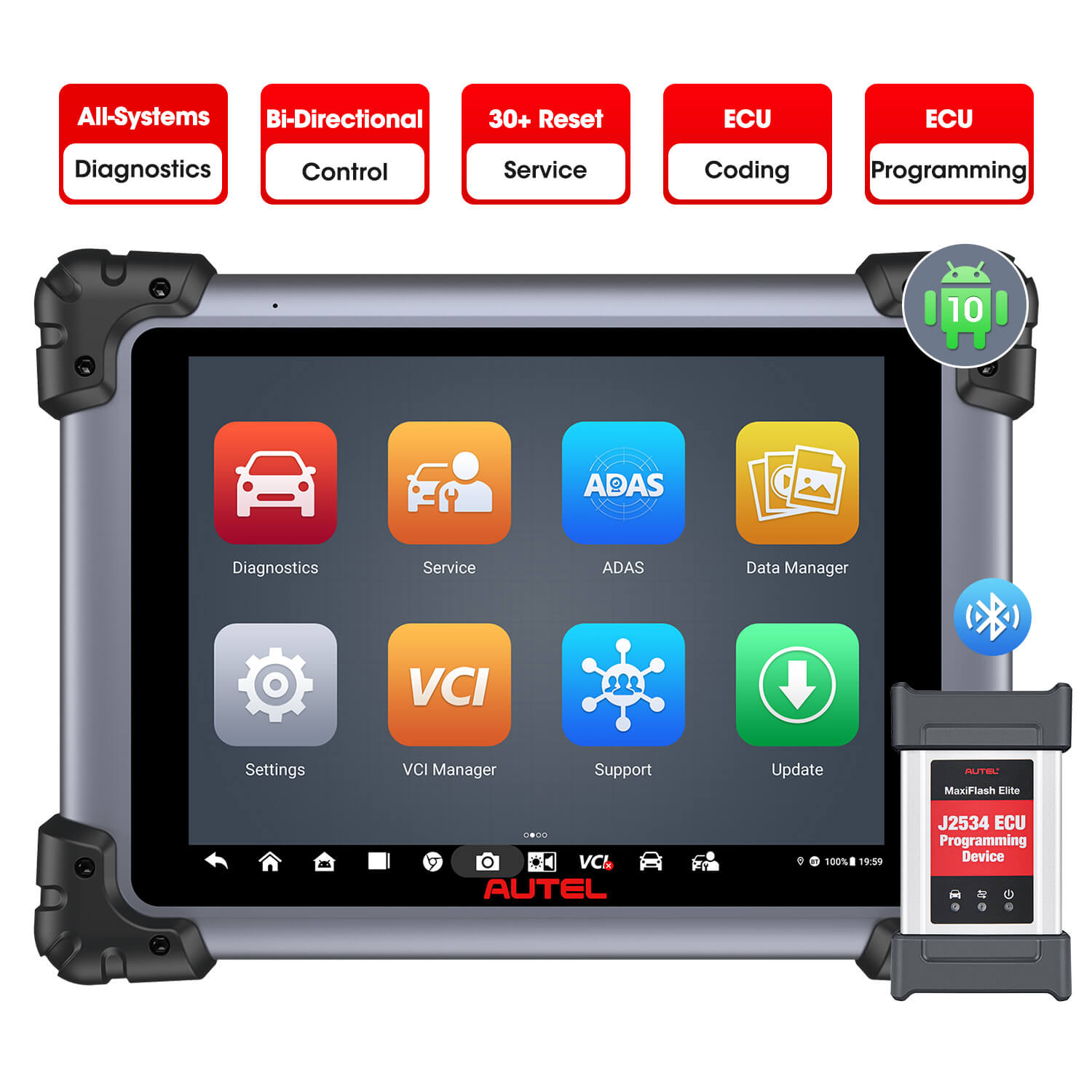 Autel MaxiSys MS908S Pro II UK/EU | With J2534 ECU Programming | ECU Coding | Active Tests | 30+ Special Reset Services