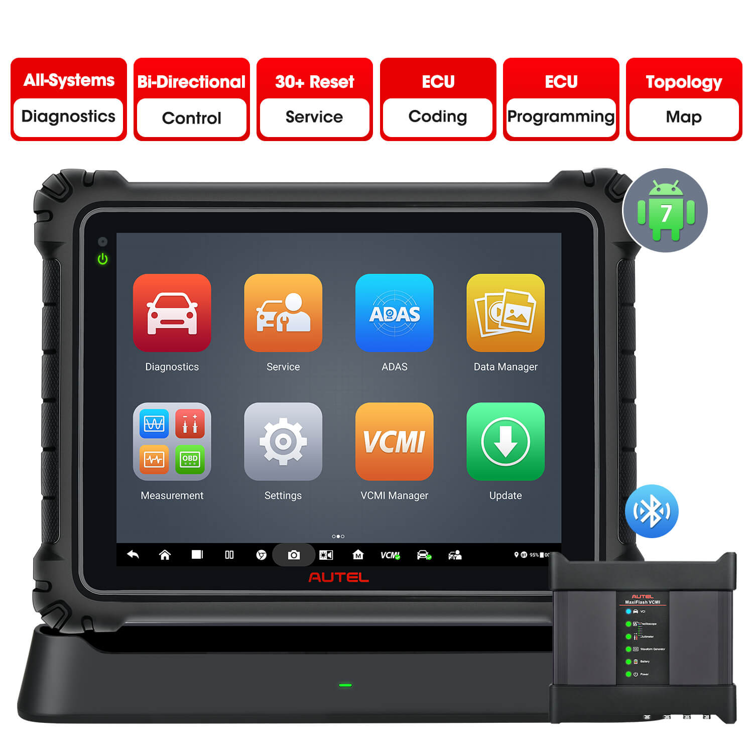 Autel MaxiSys Ultra UK/EU | Top Intelligent Diagnostic Scan Tool | Online ECU Programming / Coding | 36+Reset Service | 5-in-1 VCMI Module | Active Test | Topology Map | Guided Function