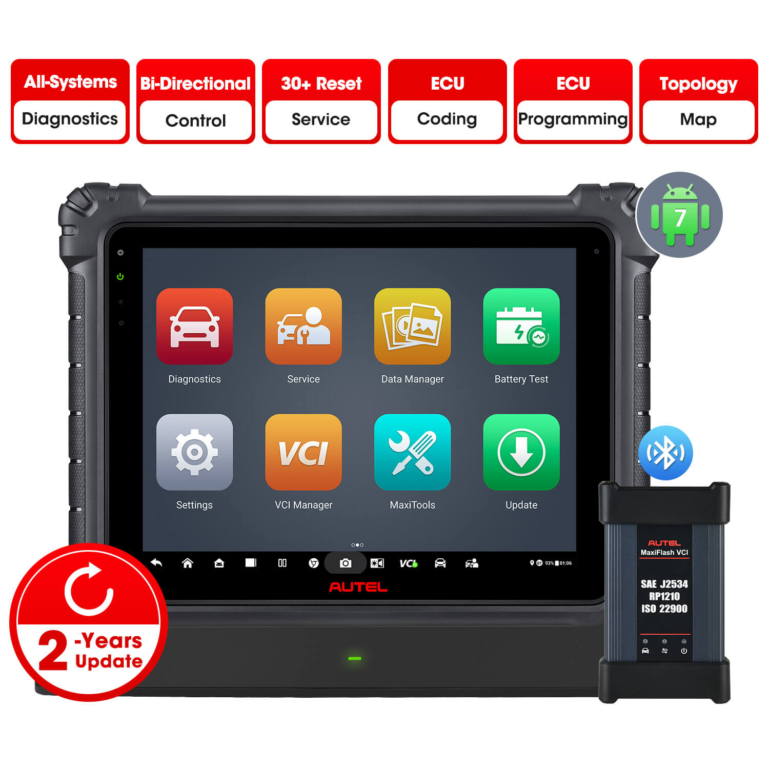 [2 Years Update] Autel MaxiCOM Ultra Lite S UK/EU | J2534 ECU Programming | ECU Coding | Diagnostic Topology