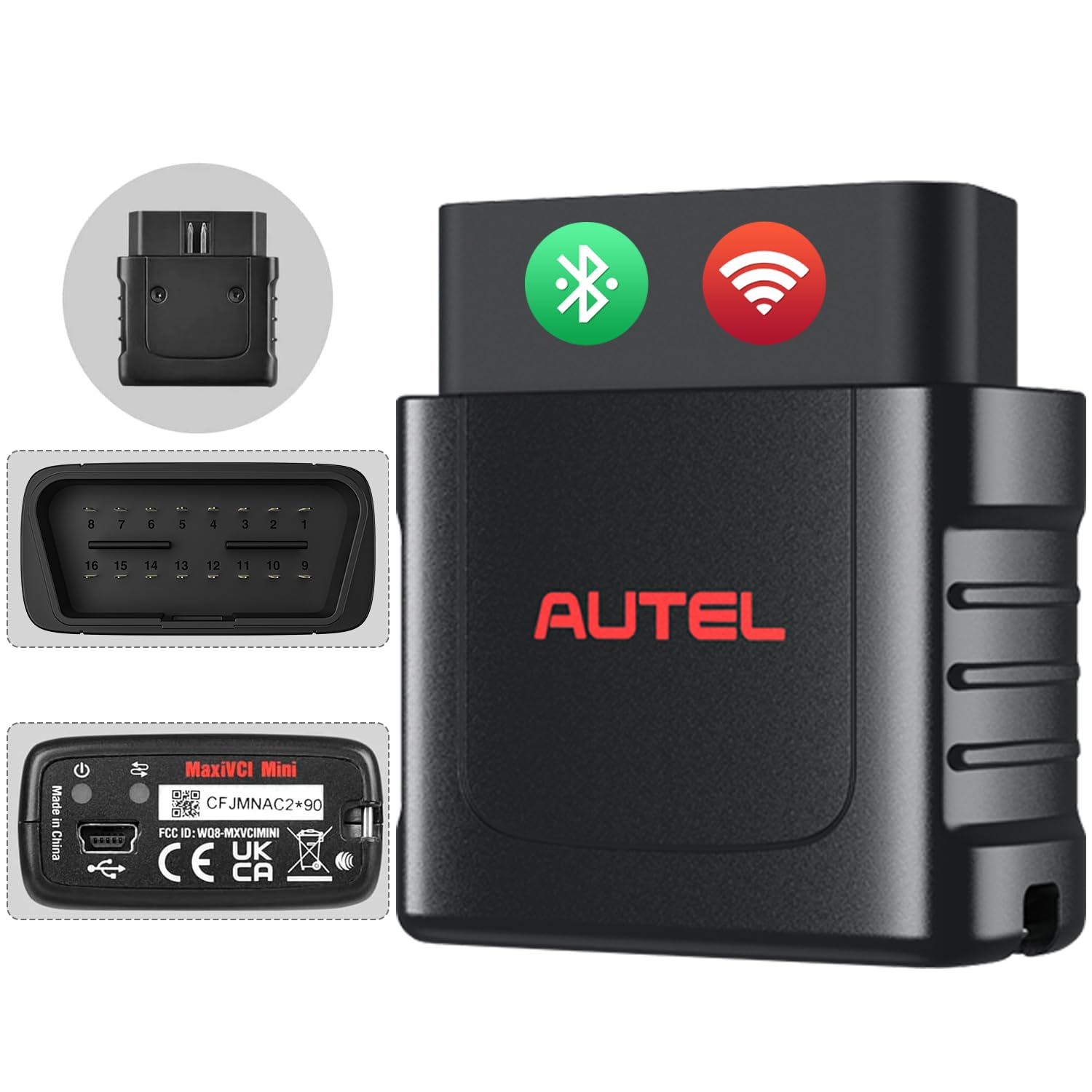 Autel MaxiSys MaxiVCI VCI Mini Wireless Diagnostic Interface, 2024 Newest Vehicle Wireless Dongle, Work with Autel Scanner MaxiCOM MK808BT PRO MP808BT Pro MK808S-TS MX808S-TS MP808S-TS MK808TS MP808TS