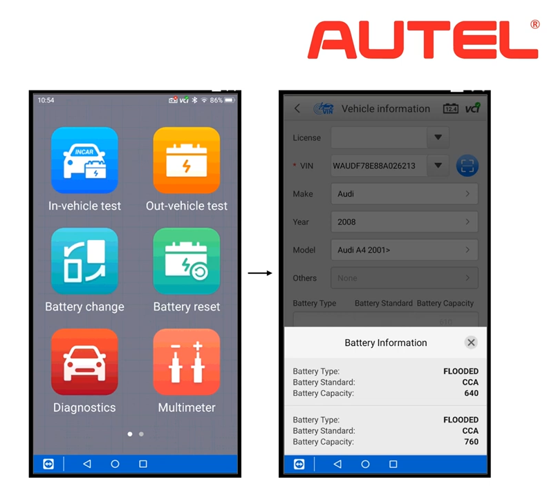 Autel MaxiBAS BT608 operation procedure