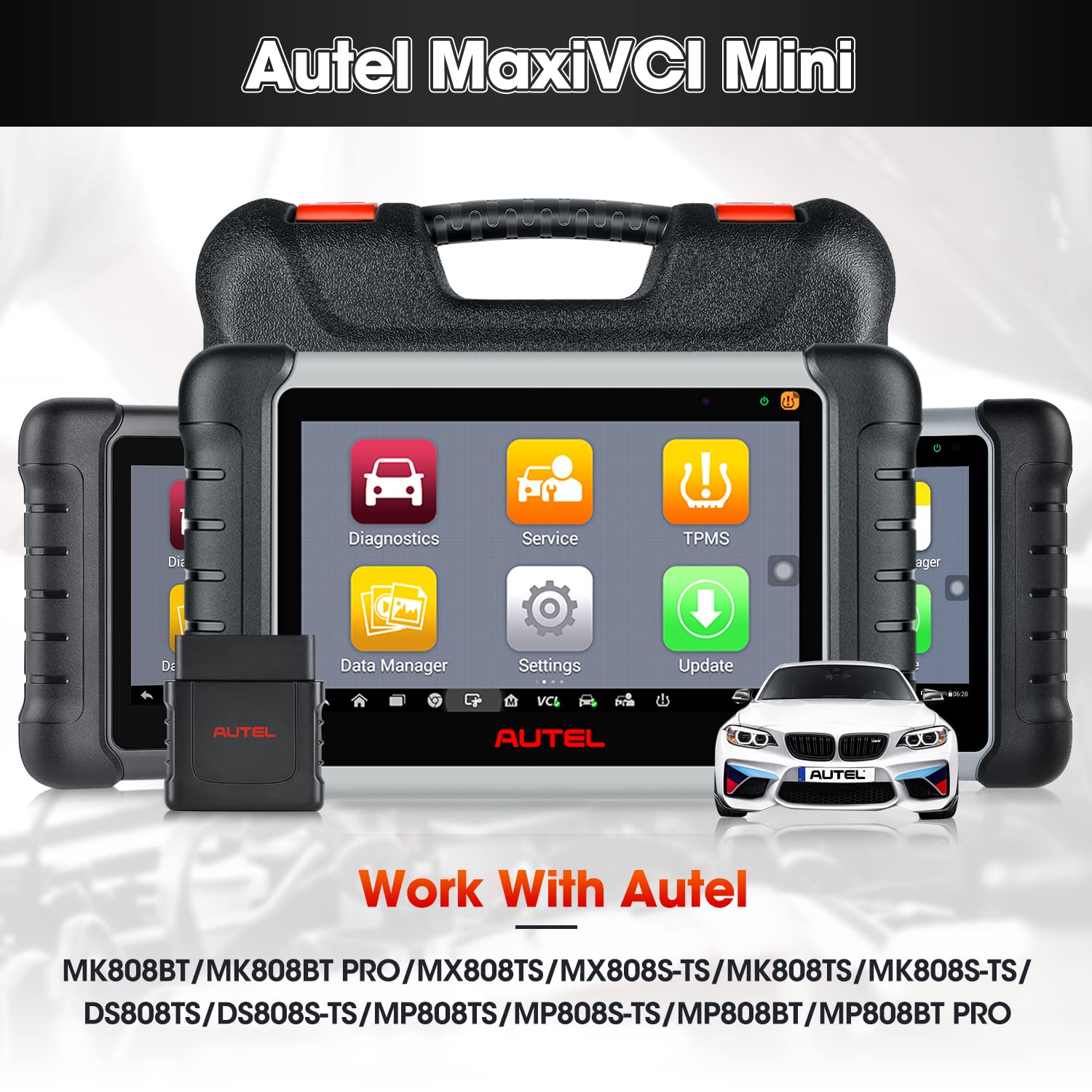Autel MaxiSys MaxiVCI VCI Mini Wireless Diagnostic Interface, 2024 Newest Vehicle Wireless Dongle, Work with Autel Scanner MaxiCOM MK808BT PRO MP808BT Pro MK808S-TS MX808S-TS MP808S-TS MK808TS MP808TS