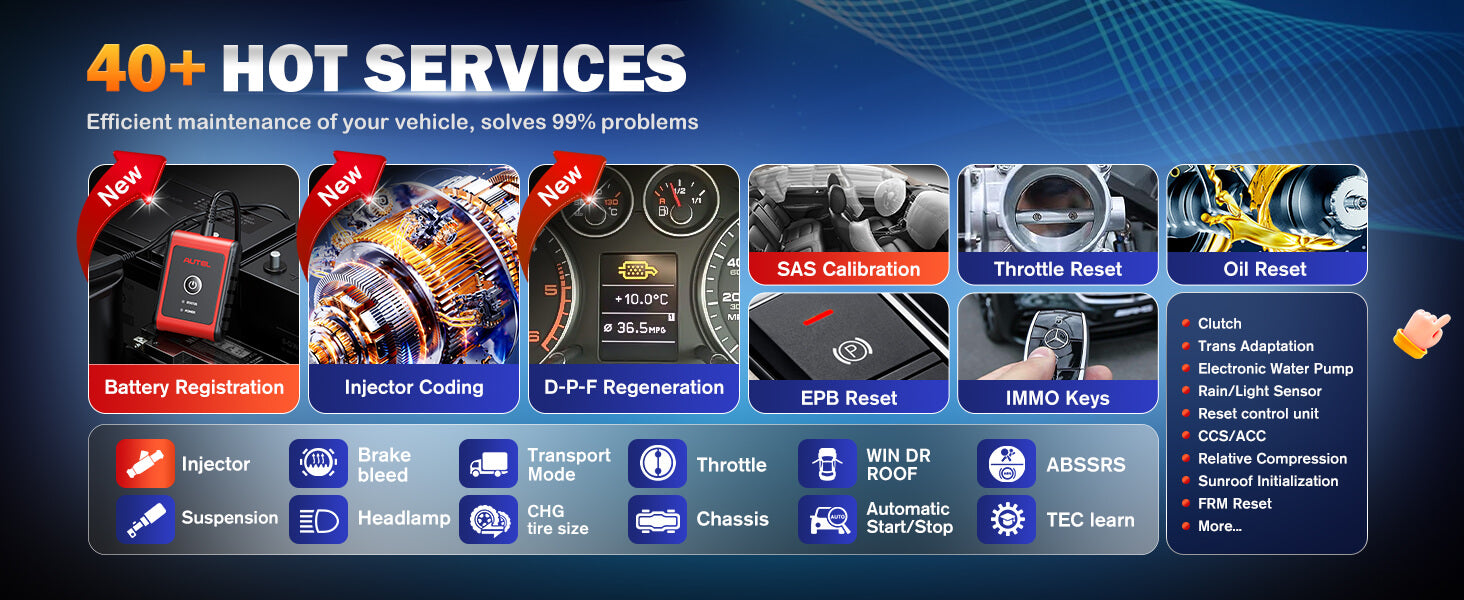 autel mk900-bt 40+ services