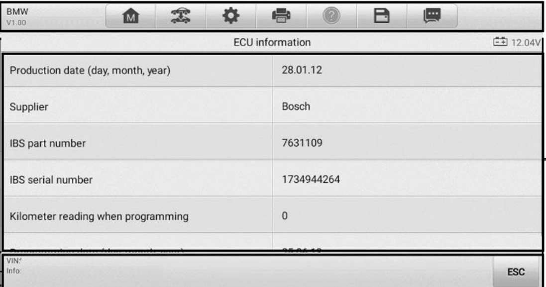 Autel MP808BT Pro ecu information function