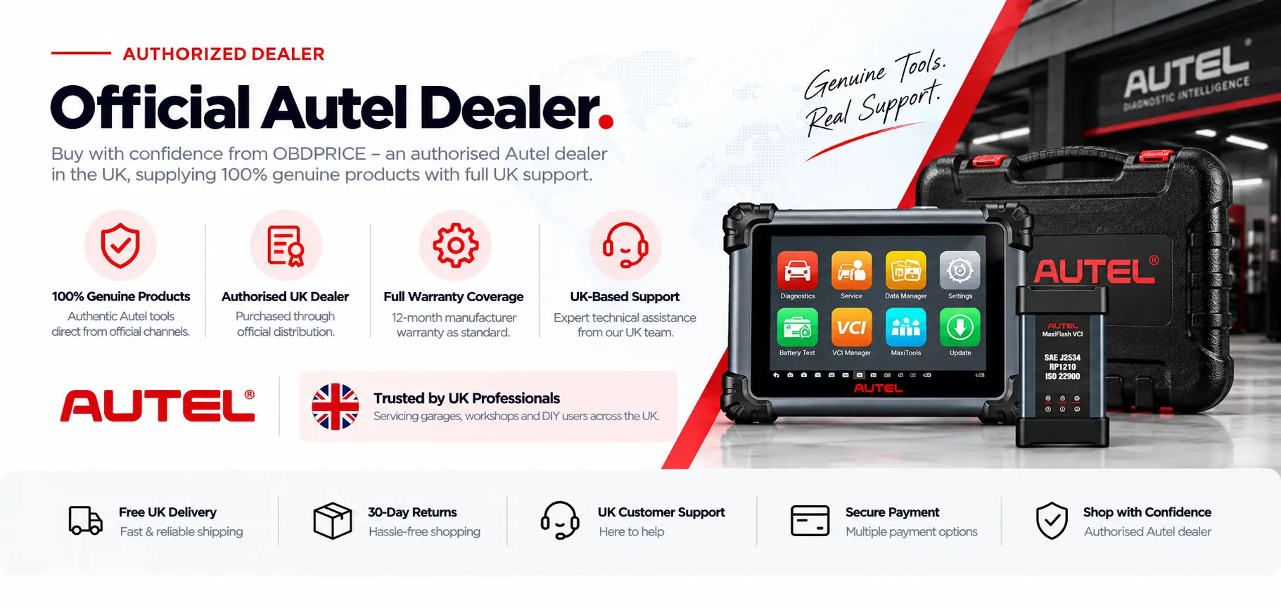 Genuine Autel Diagnostic Tools with UK Stock and Lifetime Support | OBDPRICE UK