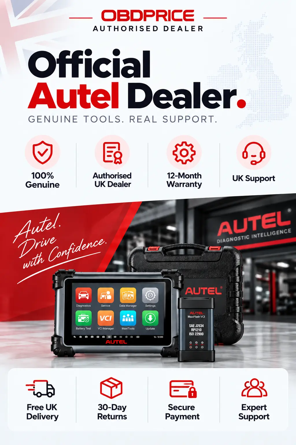 Genuine Autel Diagnostic Tools with UK Stock and Lifetime Support | OBDPRICE UK