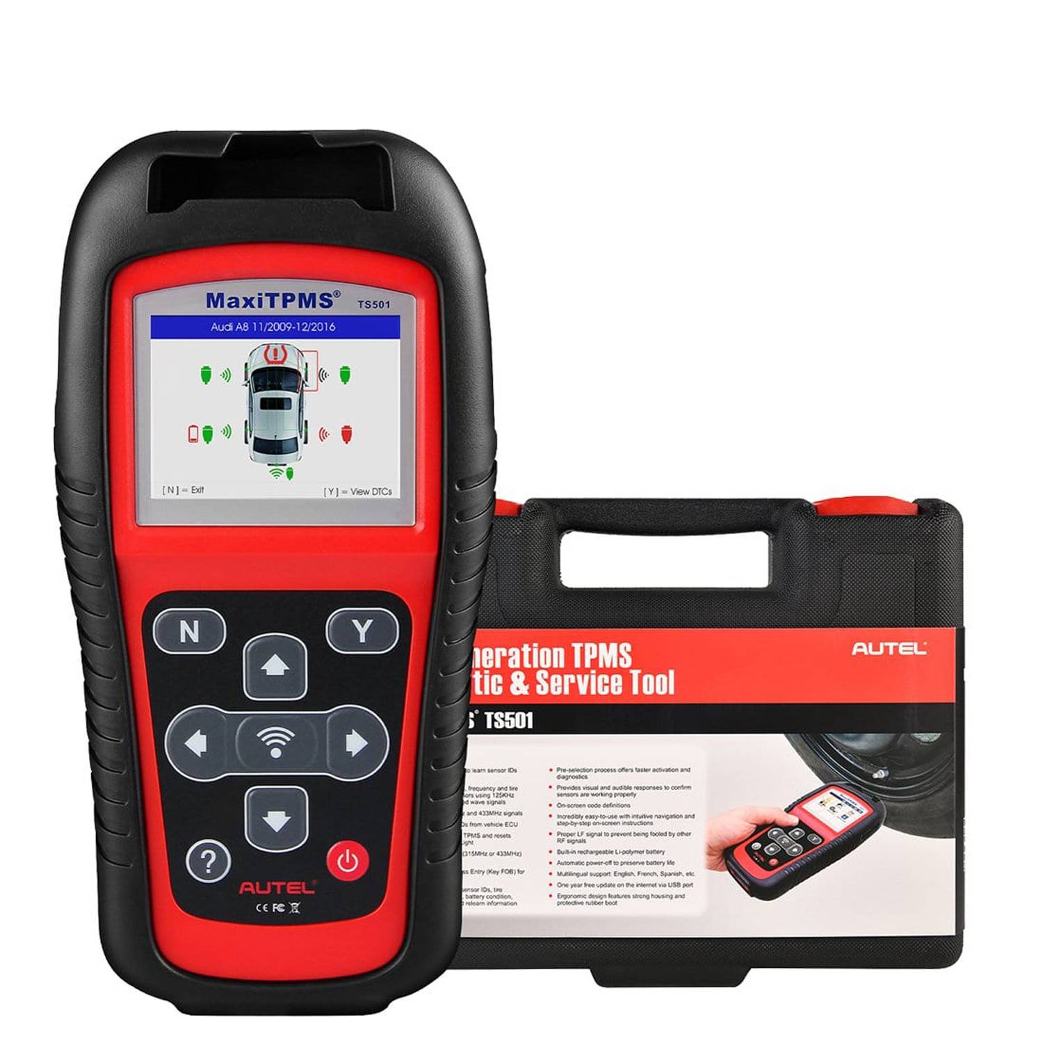 Autel MaxiTPMS TS501 TPMS Relearn Tool UK/EU | Activate All Tire Sensor | Program MX-Sersors | Relearn by OBD | Upgraded TS401/TS408