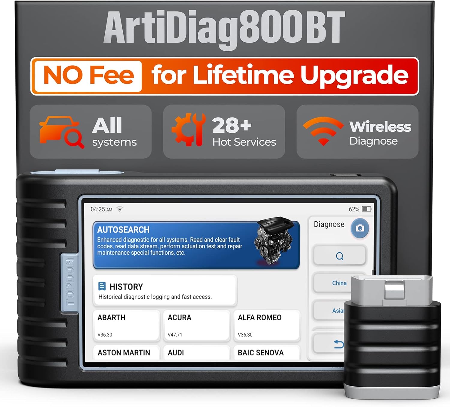 Product page of Topdon artidiag 800BT scanner