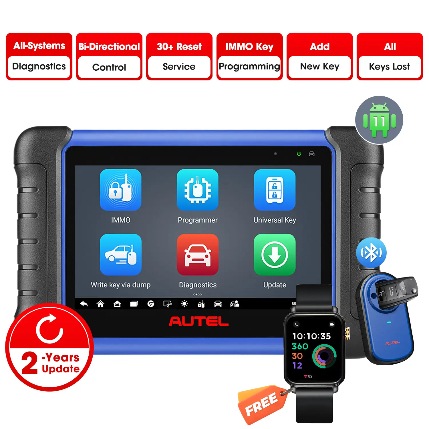 Autel MaxiIM IM508S | Add New Keys | All Keys Lost | IMMO&Key Programming | All System Diagnosis | 25+ Reset Services | Bi-Directional Control