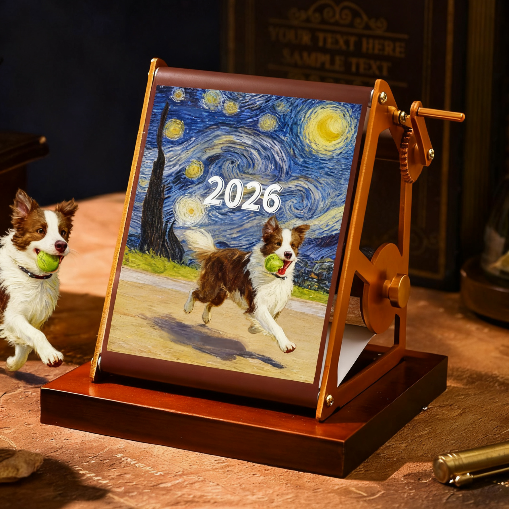 2026 Vintage Oil Painting Style Calendar, Customized Hand-Cranked Mechanical Calendar, Customized Photo Ornaments, Best Christmas Gifts