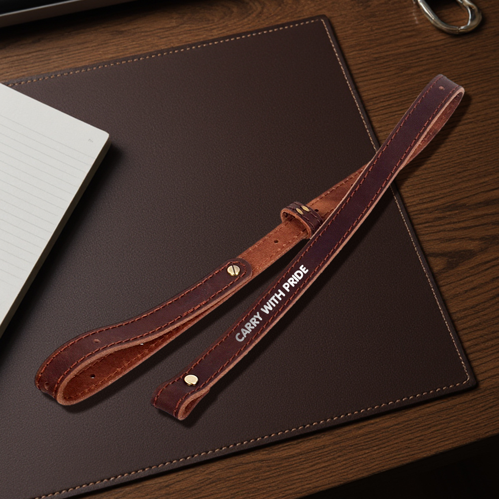 Personalized Leather Rifle Sling - "Carry with Pride" Heritage Design