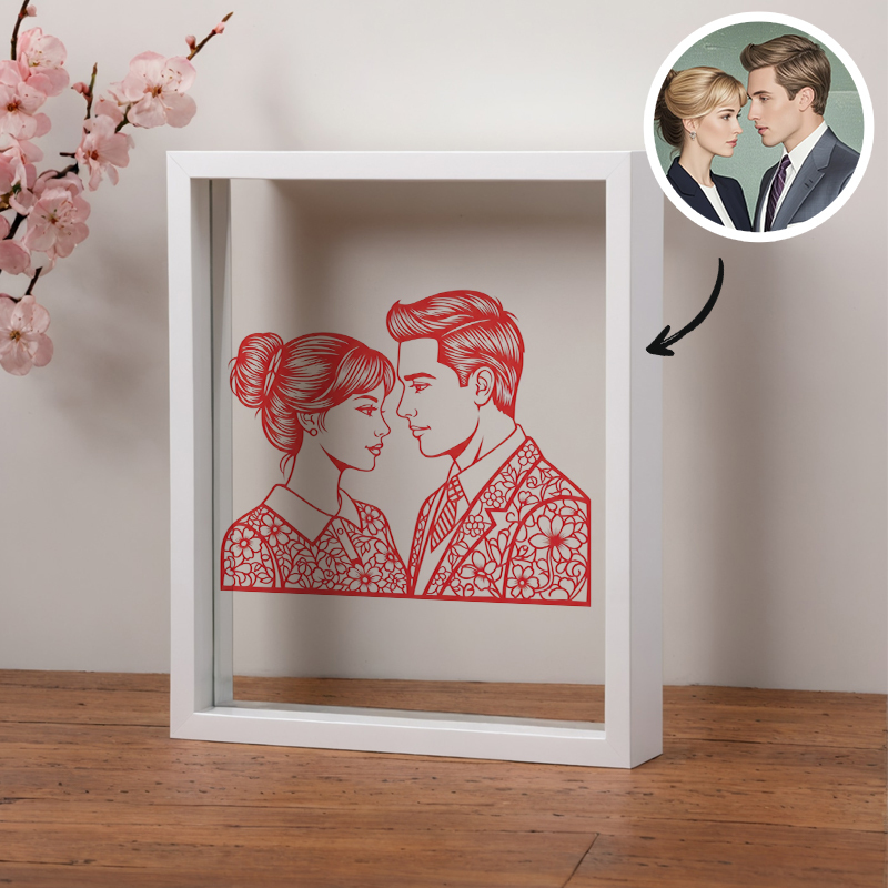 Custom Photo Cutting Paper Ornaments, Personalized Paper Cut Night Lights with Photo and Text, Special Birthday, Wedding and Commemorative Gifts