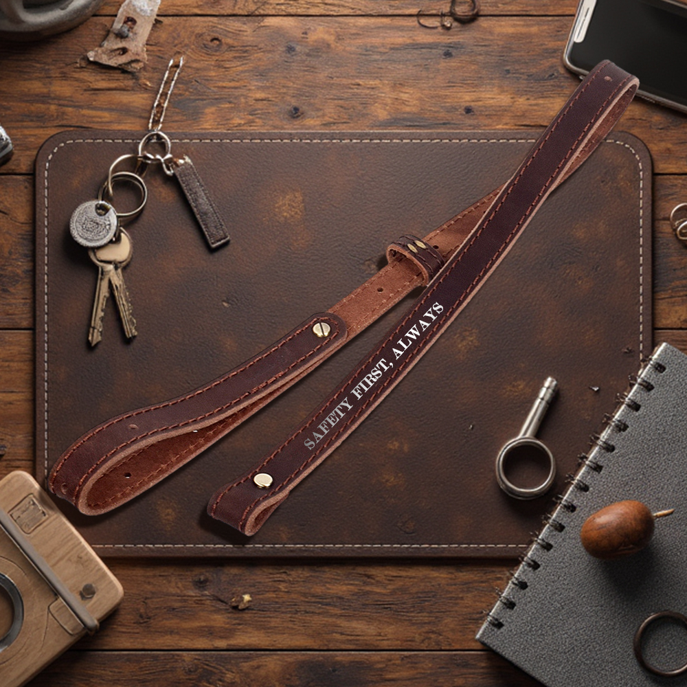 Personalized Leather Gun Sling - "Safety First, Always" Training Design