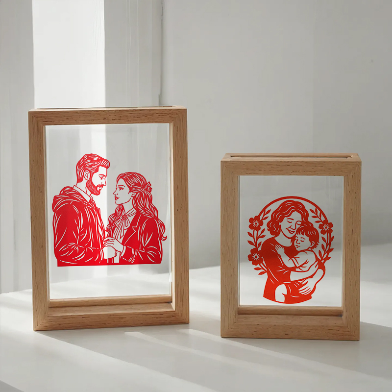 Custom Photo Cutting Paper Ornaments, Personalized Paper Cut Night Lights with Photo and Text, Special Birthday, Wedding and Commemorative Gifts