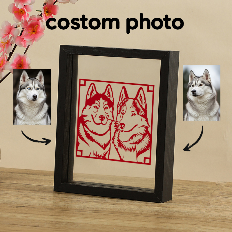 Custom Photo Cutting Paper Ornaments, Personalized Paper Cut Night Lights with Photo and Text, Special Birthday, Wedding and Commemorative Gifts
