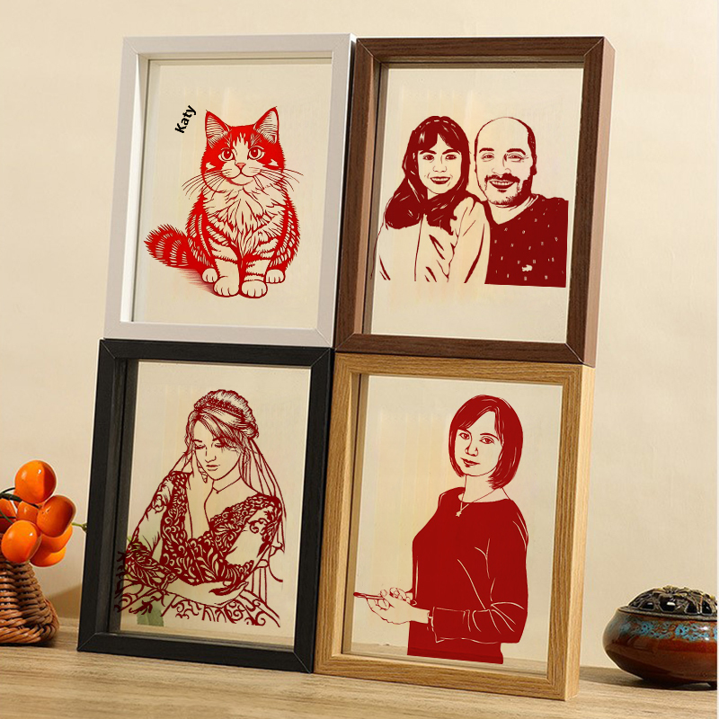 Custom Photo Cutting Paper Ornaments, Personalized Paper Cut Night Lights with Photo and Text, Special Birthday, Wedding and Commemorative Gifts