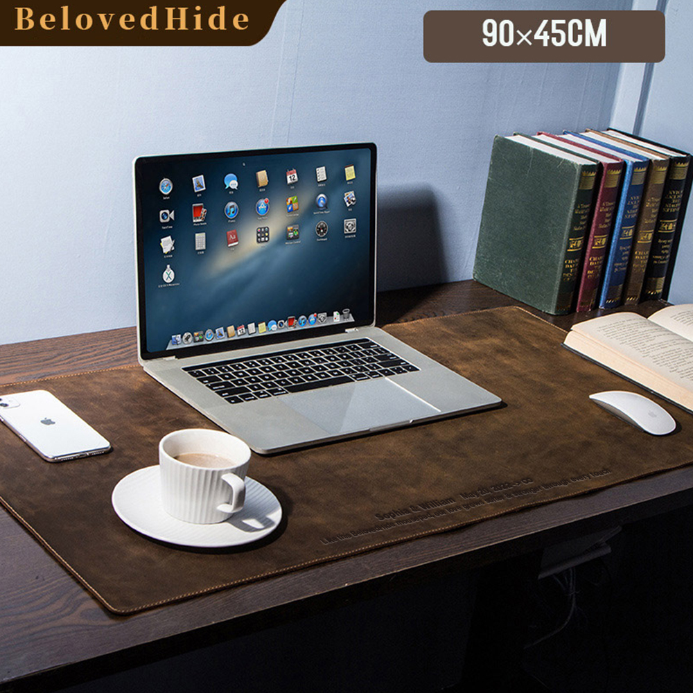 Leather Wedding Anniversary Gifts, Extra-Large Anti-Slip Table Mat 90cm*45cm