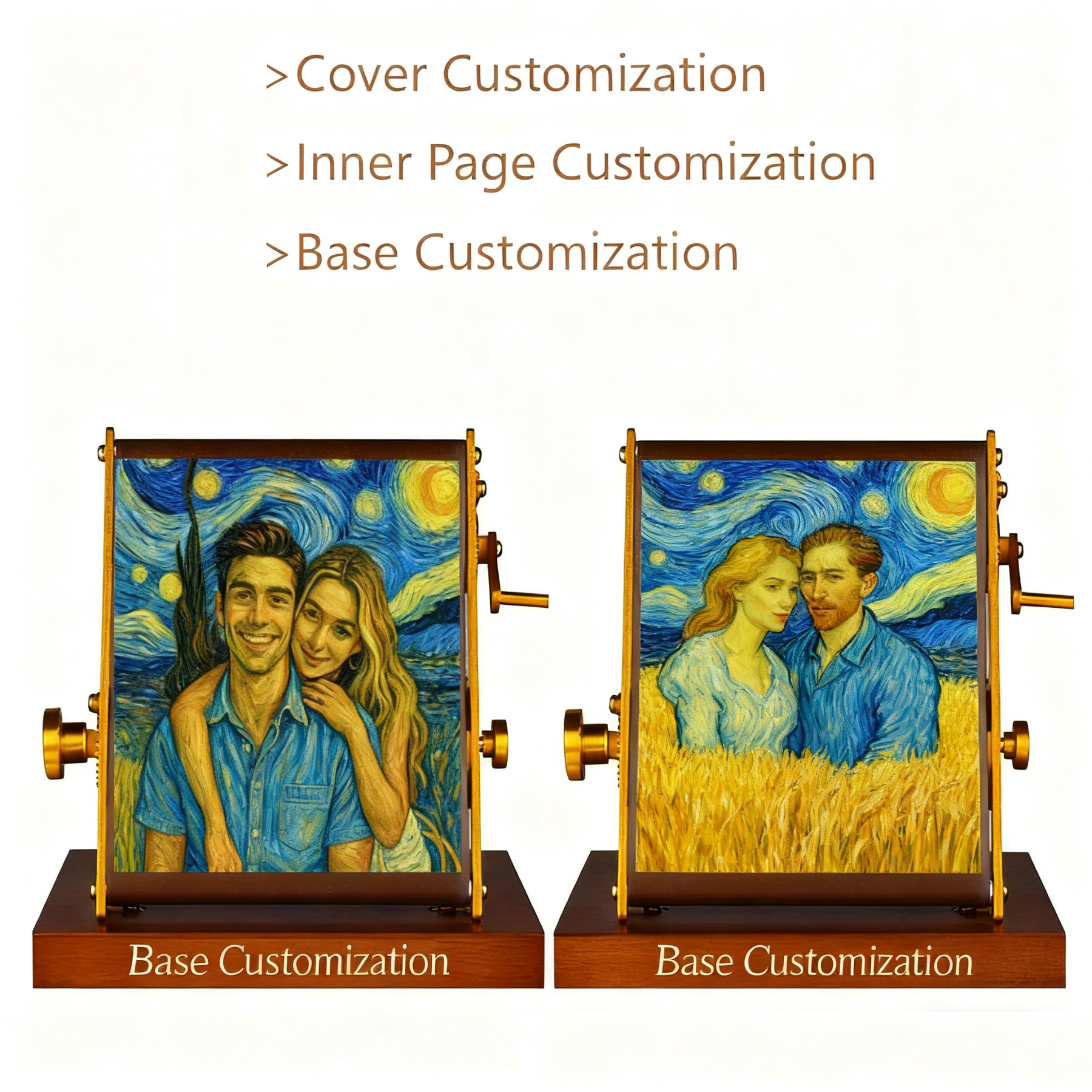 2026 Vintage Oil Painting Style Calendar, Customized Hand-Cranked Mechanical Calendar, Customized Photo Ornaments, Best Christmas Gifts