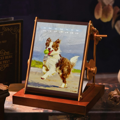 2026 Vintage Oil Painting Style Calendar, Customized Hand-Cranked Mechanical Calendar, Customized Photo Ornaments, Best Christmas Gifts