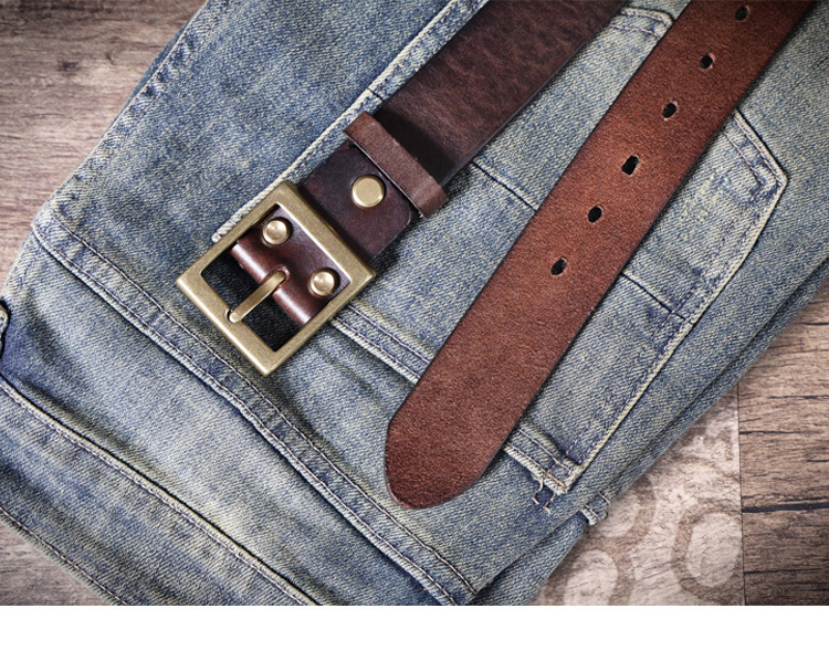 Handmade Dark Brown Full Grain Leather Belt for Men | 4.5mm Thick Custom Engraved Belt with Solid Brass Buckle – Personalized Italian Leather