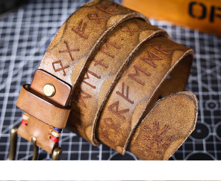 Handmade Brown Full Grain Leather Belt for Men | 4mm Thick Custom Engraved Belt – Brass Buckle & Gift Box