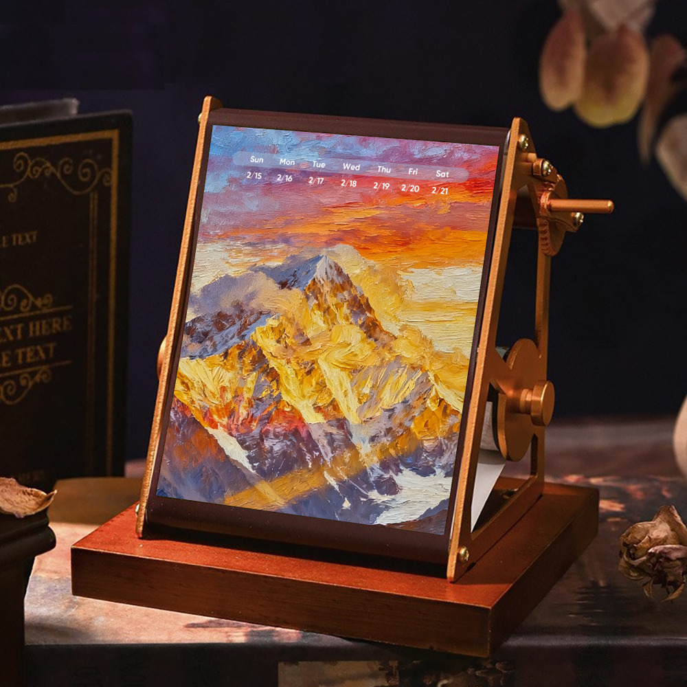 2026 Vintage Oil Painting Style Calendar, Customized Hand-Cranked Mechanical Calendar, Customized Photo Ornaments, Best Christmas Gifts