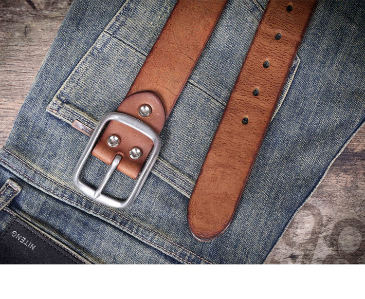 Rustic Brown Full Grain Leather Belt - Handmade Men's Belt with Stainless Steel Buckle | Custom Engraving