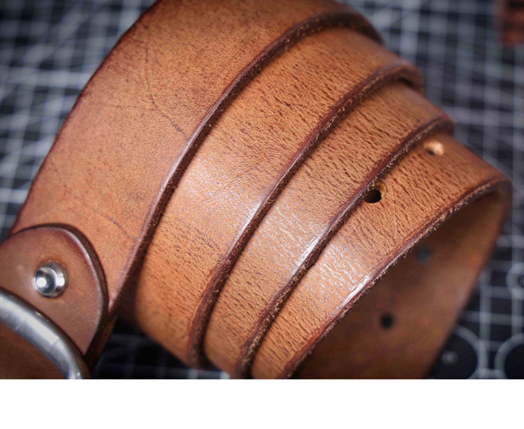 Rustic Brown Full Grain Leather Belt - Handmade Men's Belt with Stainless Steel Buckle | Custom Engraving
