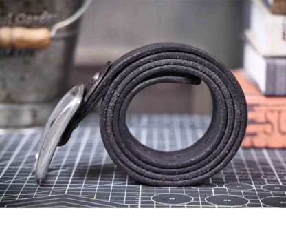 Premium Black Full Grain Leather Belt for Men - Stainless Steel Buckle | Engravable & Durable