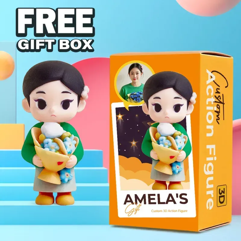 Custom 3D Action Figure From Your Photo, Personalized Toy Figure, Custom Action Figure Gifts For Valentine's Day, Christmas, Birthday