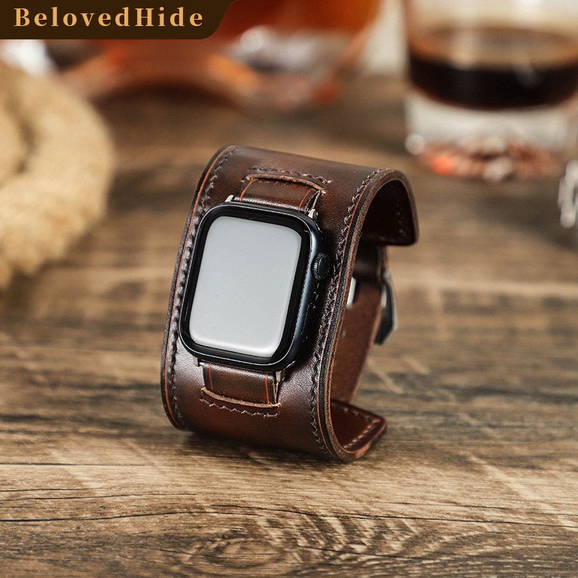 Leather Bands for Apple Watch, Wide Leather Watch Bands