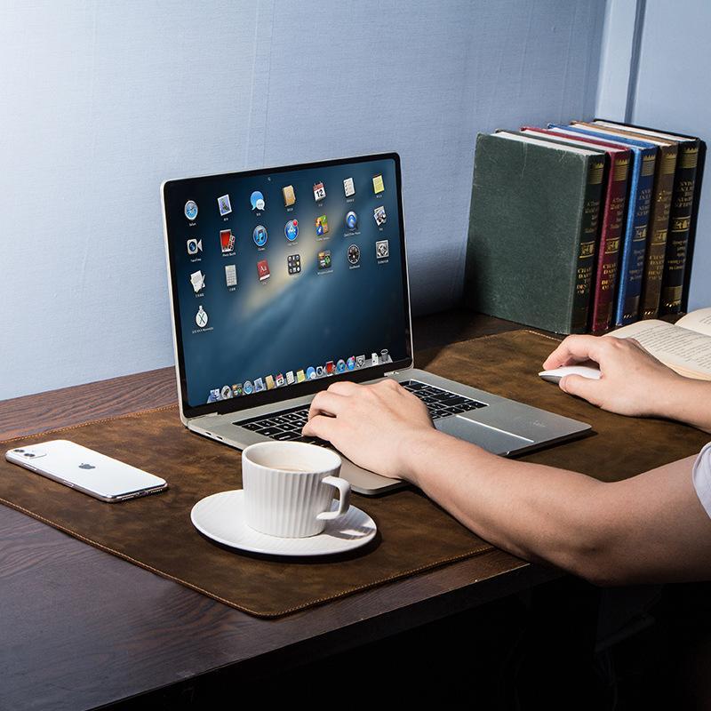 Leather Anniversary Gifts for Her, Extra-large Leather Desk Mat 80cm*40cm