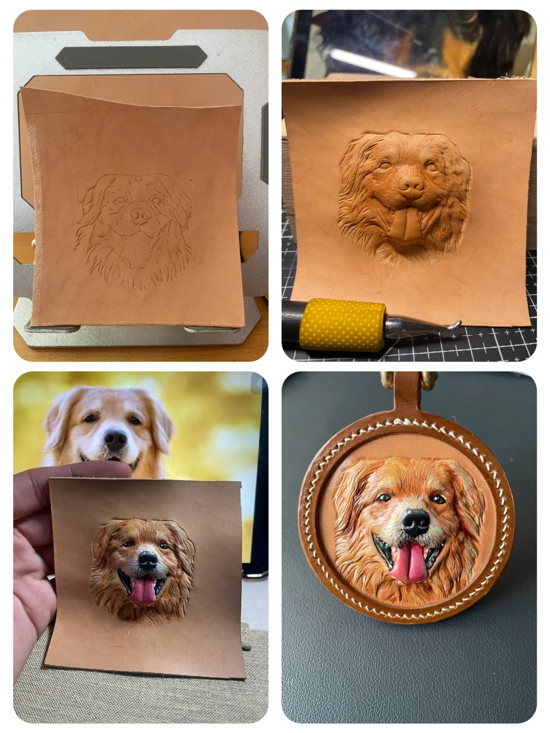 Custom Handmade Pet Leather Carving Keychains, Personalized Pet Tags, Best Pet Souvenirs