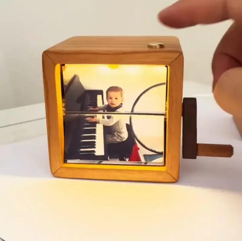 Custom Flip Book Frame Animation Machine Mechanical Hand Motion Photo Album Black Walnut Handicrafts Creative gift