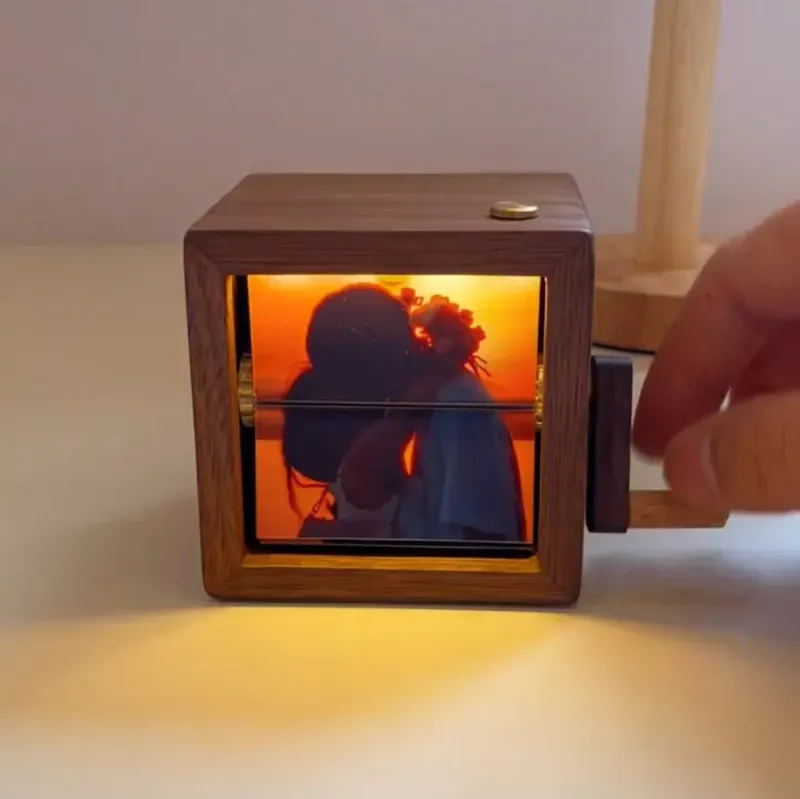 Custom Flip Book Frame Animation Machine Mechanical Hand Motion Photo Album Black Walnut Handicrafts Creative gift