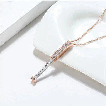 Customized Text Adjustable Necklace, Copper-Set Diamond Three-Dimensional Bar Necklace, Best Gifts for Valentine's Day, Birthday, and Mother's Day