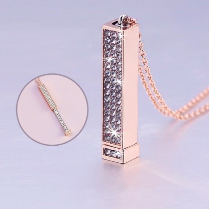 Customized Text Adjustable Necklace, Copper-Set Diamond Three-Dimensional Bar Necklace, Best Gifts for Valentine's Day, Birthday, and Mother's Day