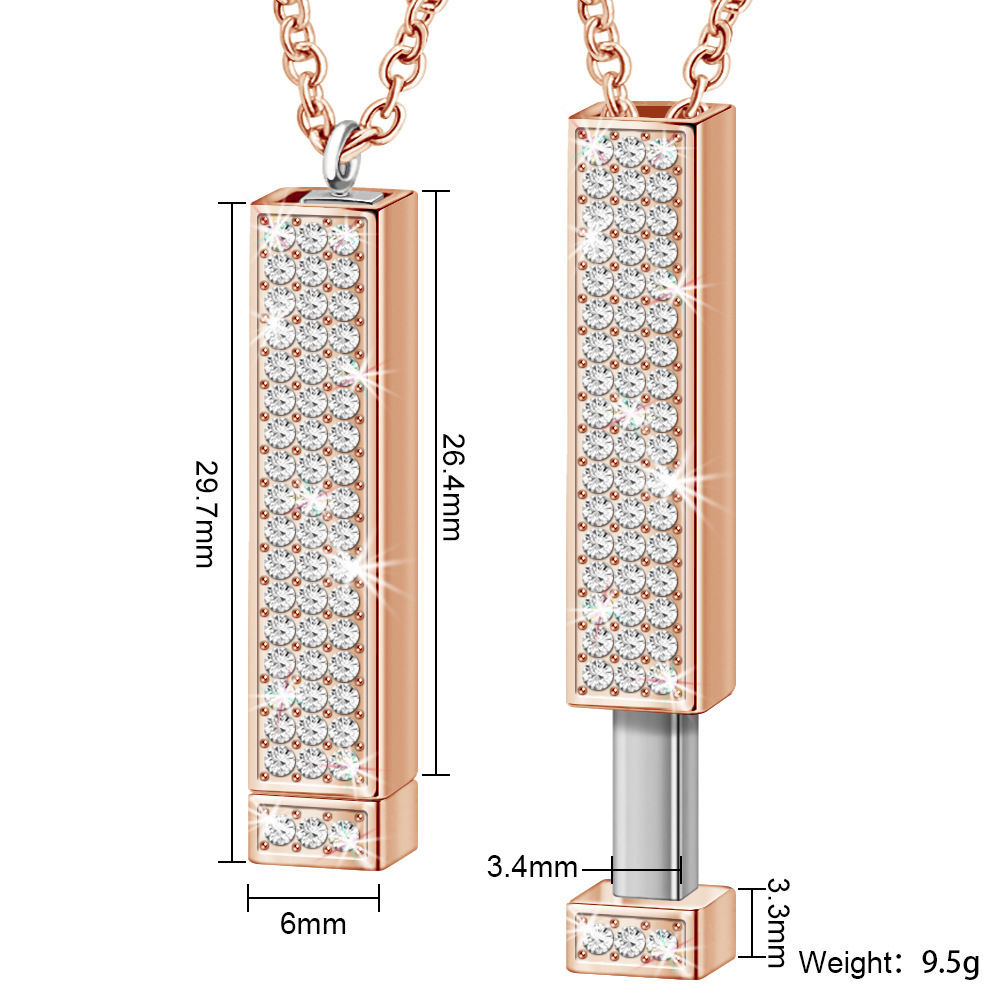 Customized Text Adjustable Necklace, Copper-Set Diamond Three-Dimensional Bar Necklace, Best Gifts for Valentine's Day, Birthday, and Mother's Day