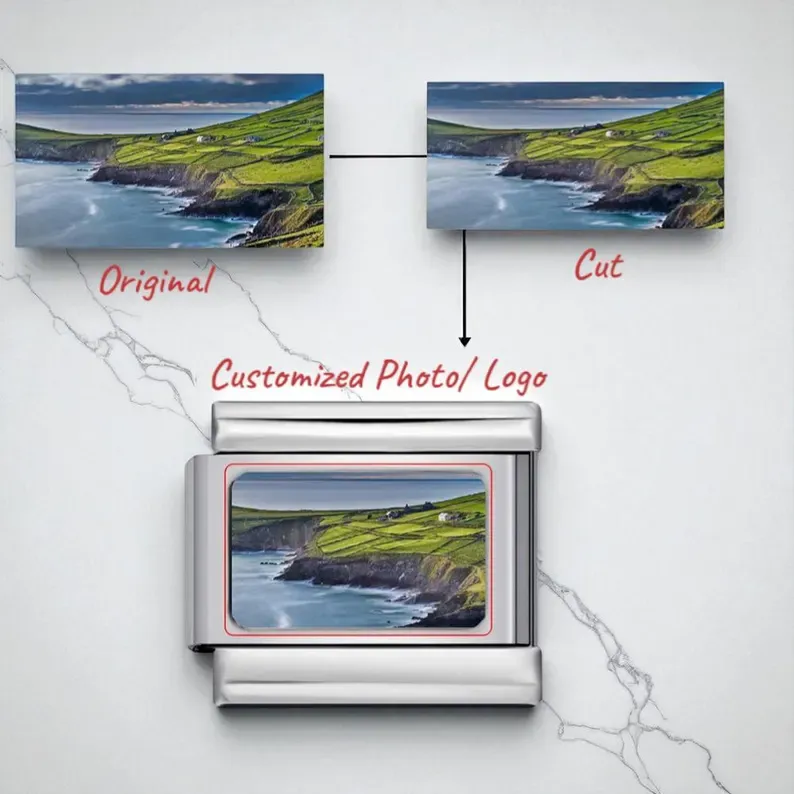 Custom Photo Italian Charm Bracelet, Personalized Charm Necklace, Charm Anklet, Unique Gift for Boyfriend and Girlfriend