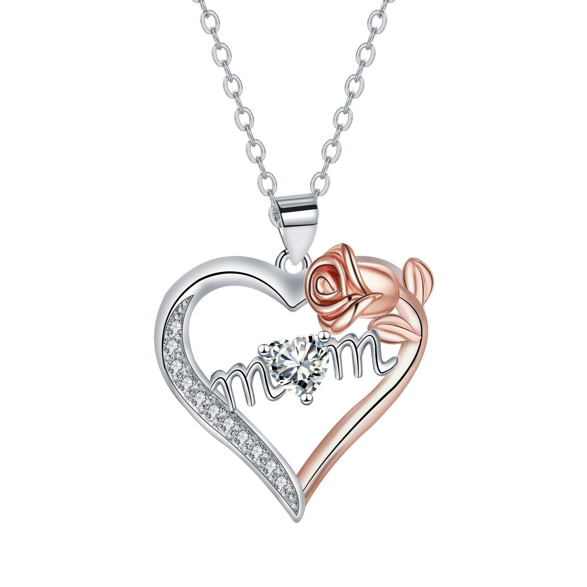 Best-Selling Heart-Shaped Mom Pendant, Mother's Day Rose Necklace, The Perfect Mother'S Day Gift