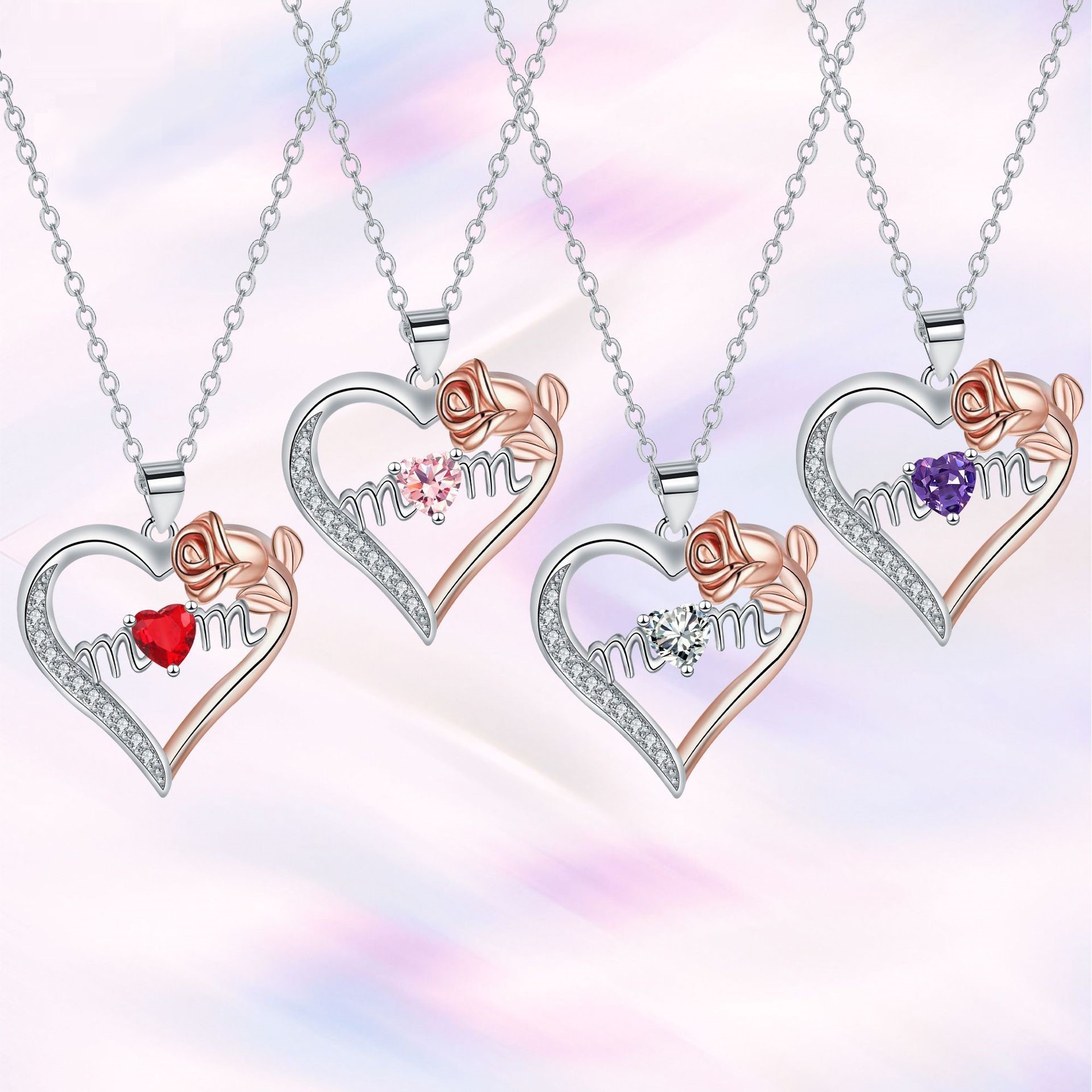 Best-Selling Heart-Shaped Mom Pendant, Mother's Day Rose Necklace, The Perfect Mother'S Day Gift