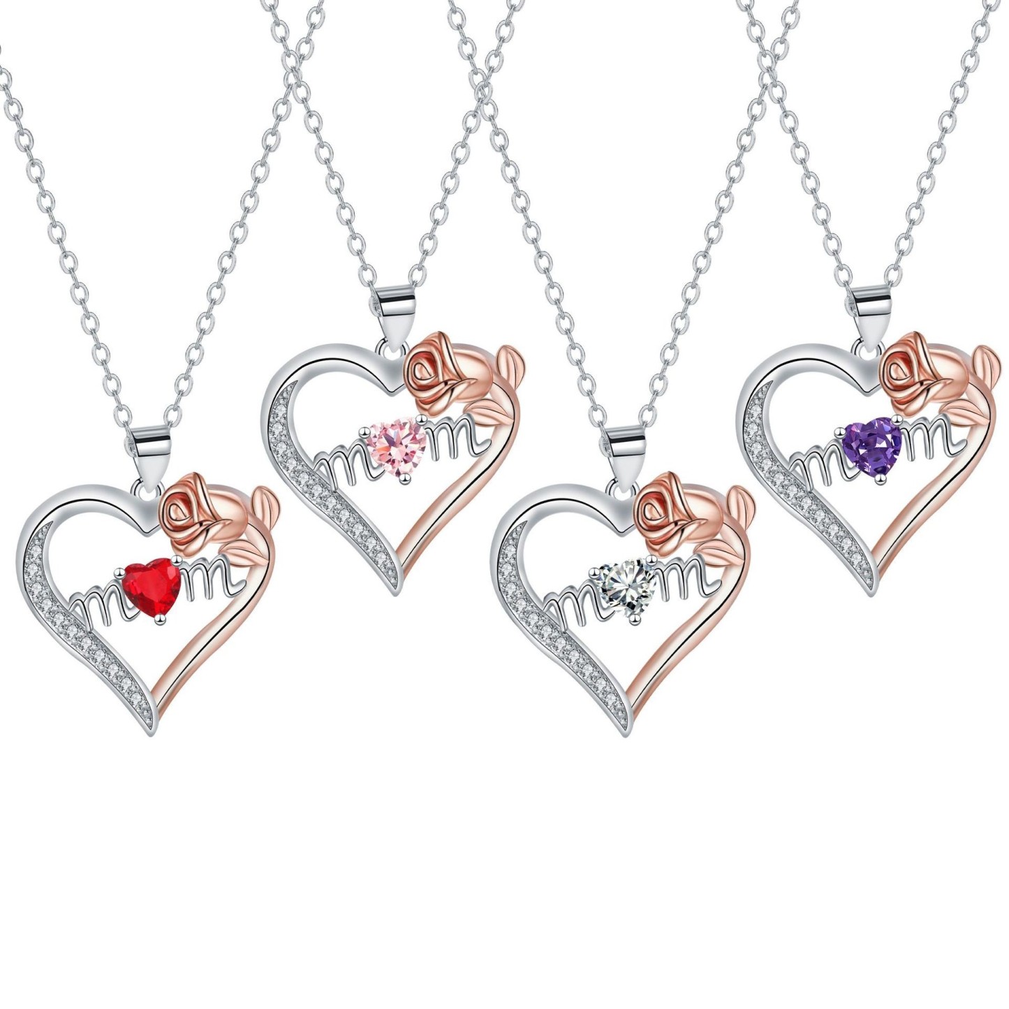 Best-Selling Heart-Shaped Mom Pendant, Mother's Day Rose Necklace, The Perfect Mother'S Day Gift