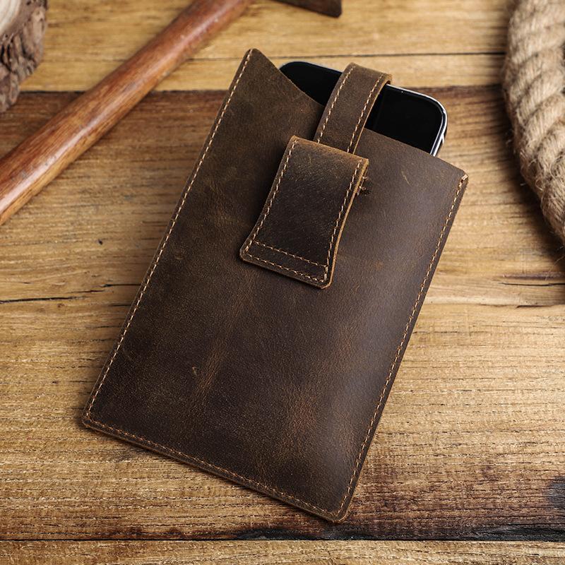 3rd Anniversary Leather Phone Holster - Engraved with "N & D • 1095 Days+"