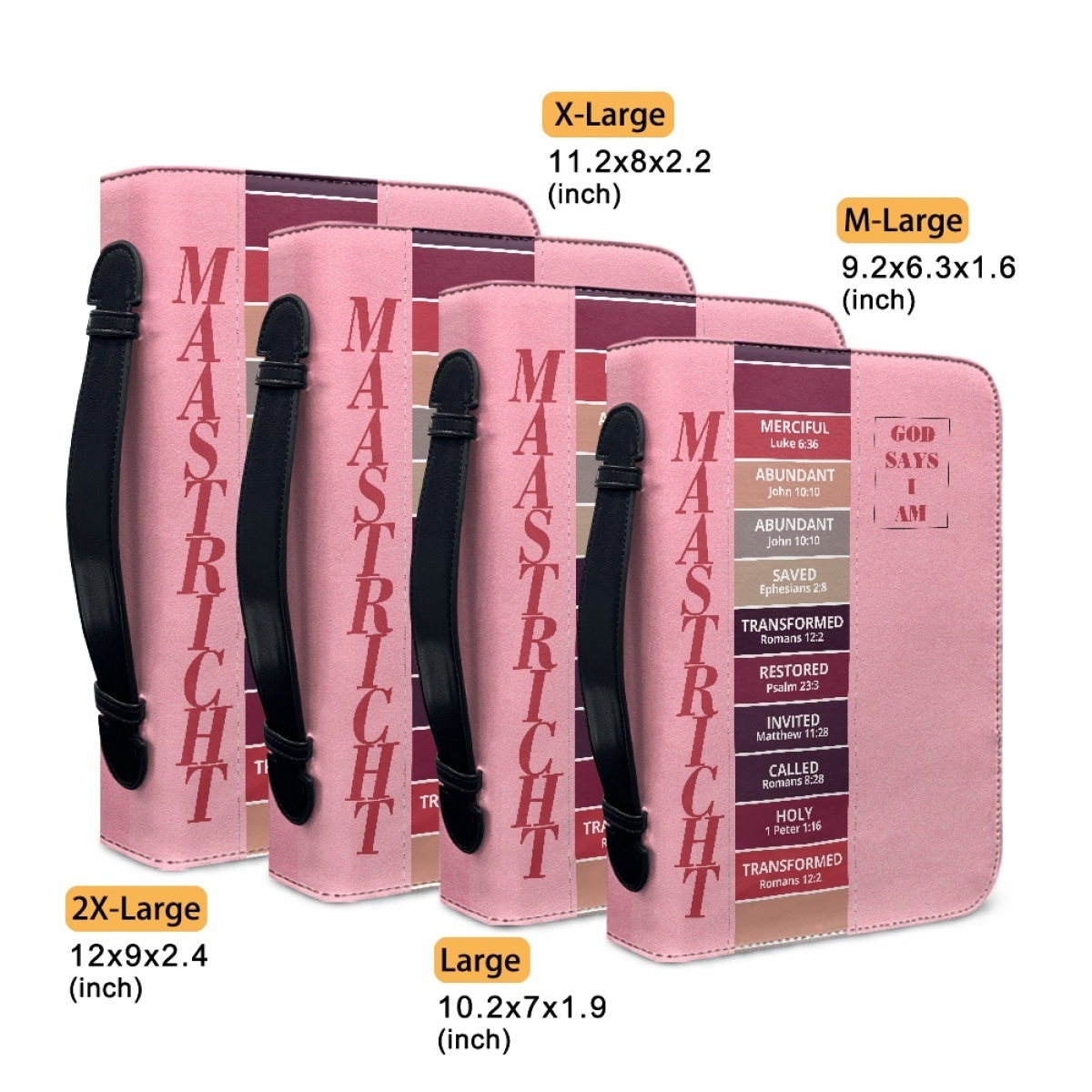 Letter by Letter Blessing: Pink Personalized Bible Bag