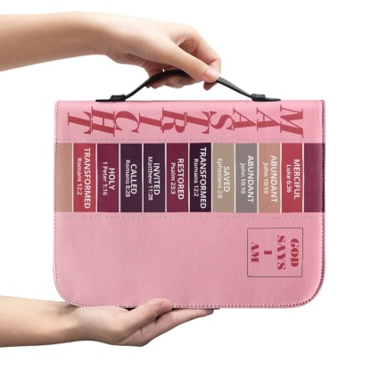 Letter by Letter Blessing: Pink Personalized Bible Bag