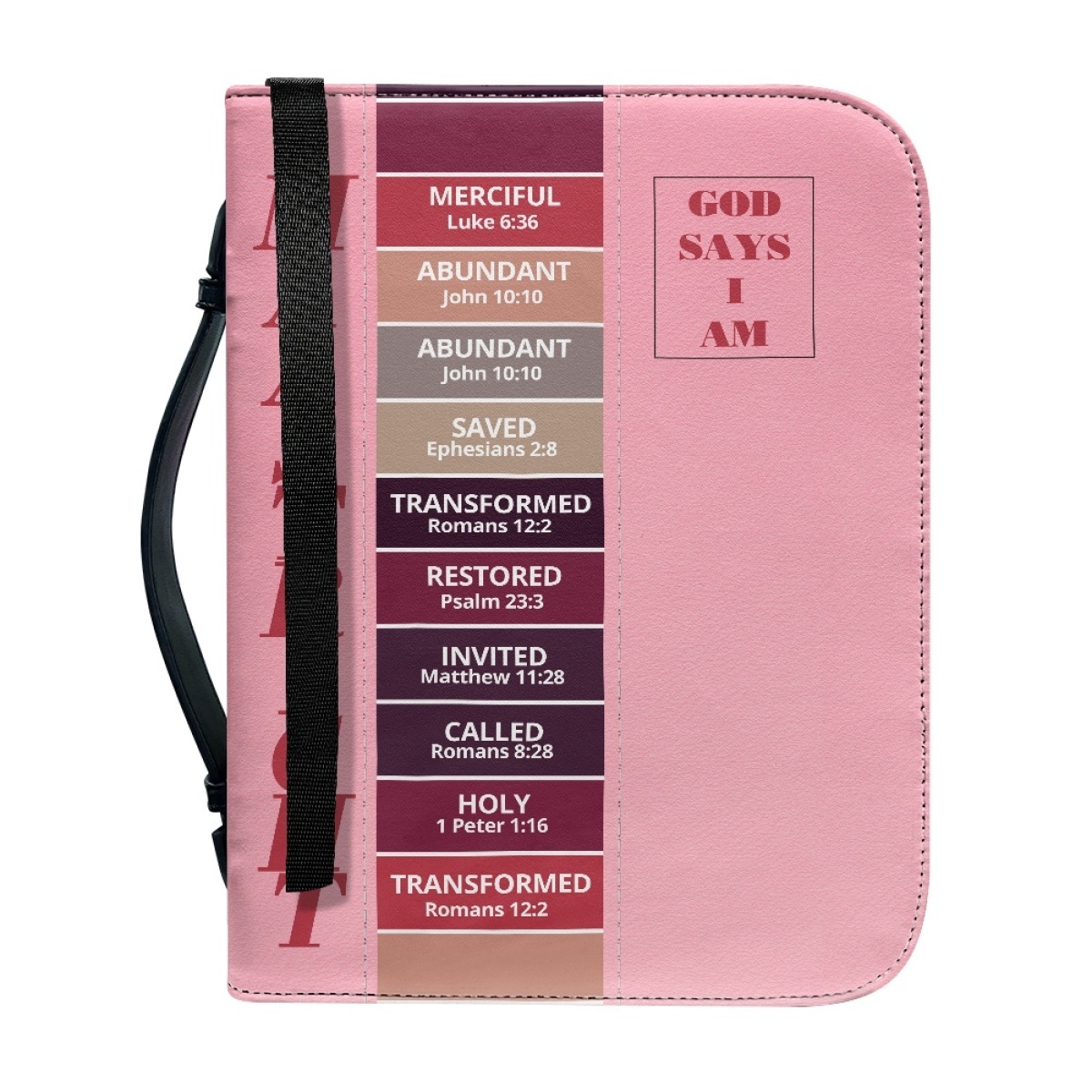 Letter by Letter Blessing: Pink Personalized Bible Bag