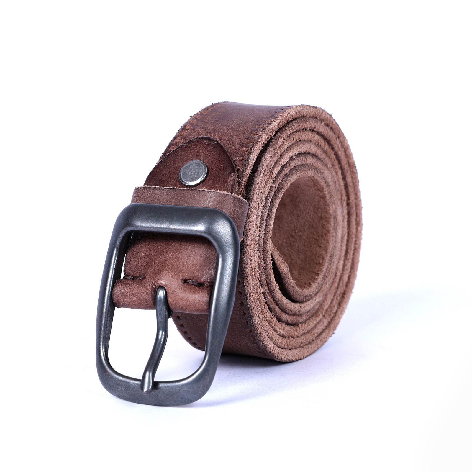 Handmade Black Full Grain Leather Belt for Men | Retro Alloy Buckle – Classic Casual & Formal Belt