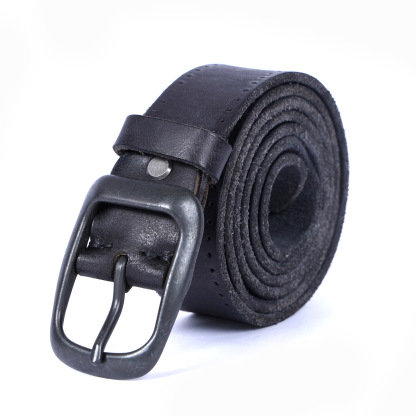 Handmade Black Full Grain Leather Belt for Men | Retro Alloy Buckle – Classic Casual & Formal Belt